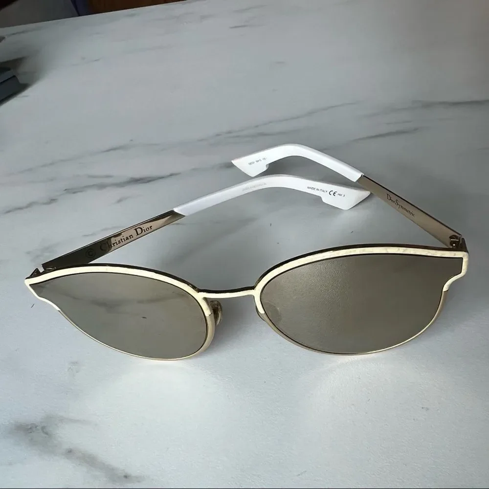 CHRISTIAN DIOR SYMMETRIC GBZQV WHITE MARBLE AUTHENTIC FRAMES SUNGLASSES 59-19